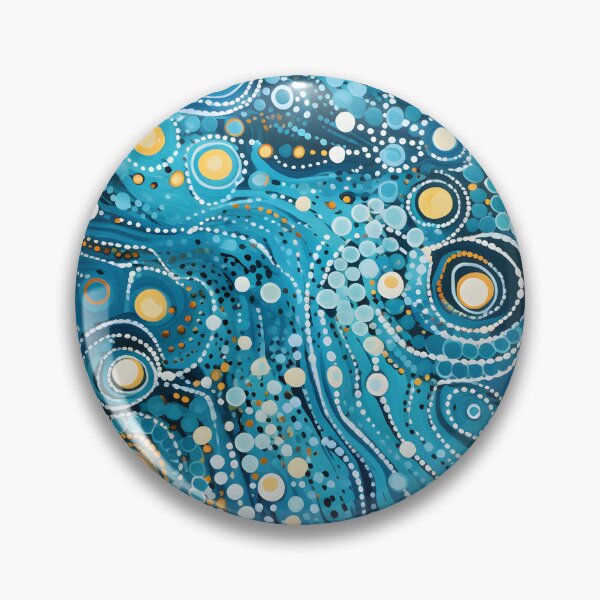 Item preview, Aboriginal Inspired Dot Art - Abstract Ocean Water designed and sold by GrinGalore.