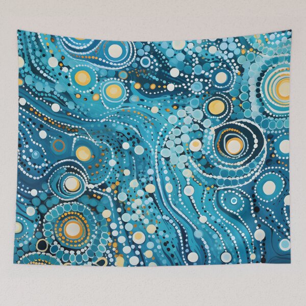 Item preview, Aboriginal Inspired Dot Art - Abstract Ocean Water designed and sold by GrinGalore.