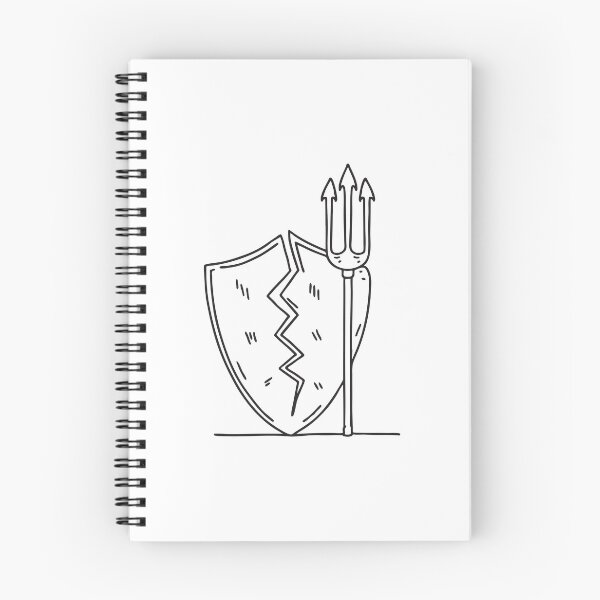 Item preview, Tridente junto a un escudo de batalla roto designed and sold by rasagamastore.