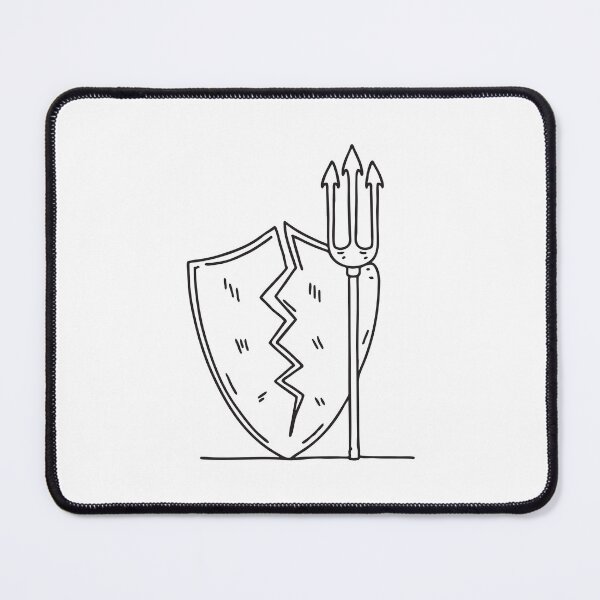 Item preview, Trident Beside Broken Battle Shield designed and sold by rasagamastore.