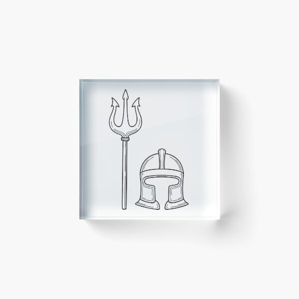 Item preview, Trident Beside Cracked Warrior Helmet designed and sold by rasagamastore.