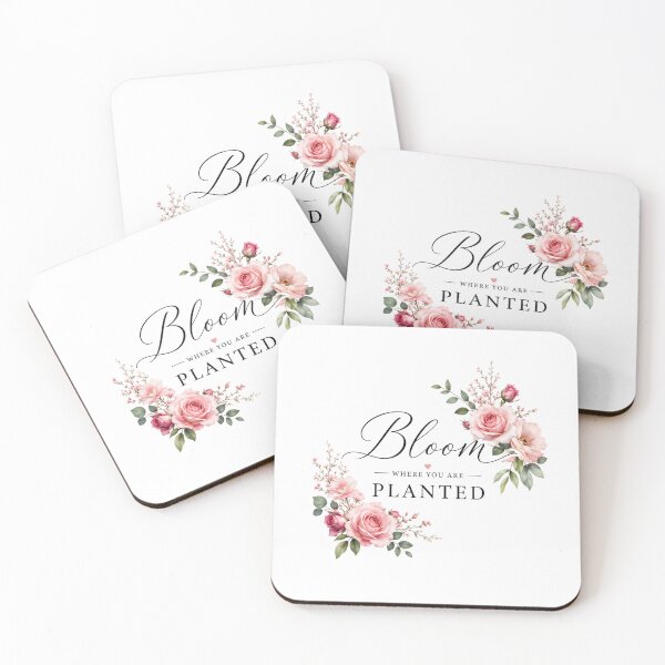 Item preview, Bloom Where You Are Planted – Elegant Floral Typography Design on White Background designed and sold by Newthingzy.