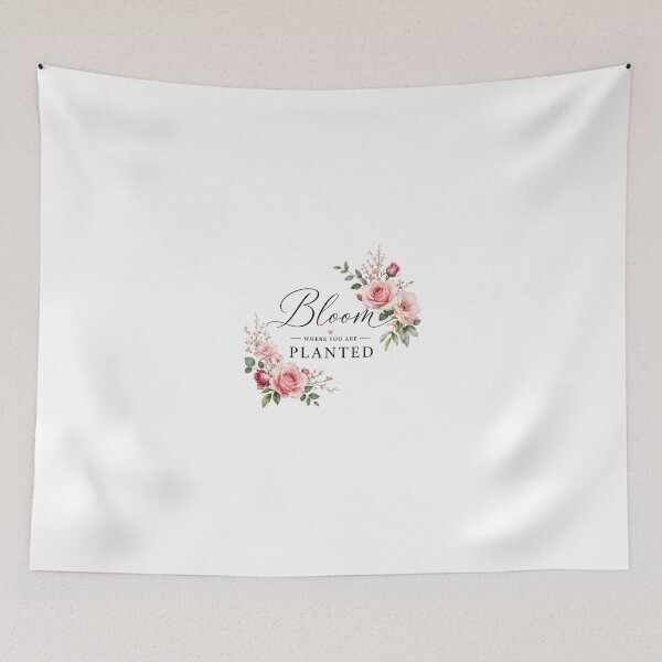 Item preview, Bloom Where You Are Planted – Elegant Floral Typography Design on White Background designed and sold by Newthingzy.