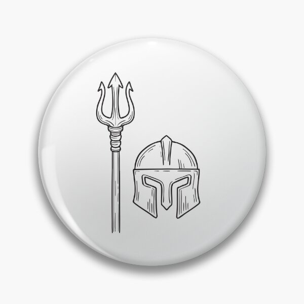 Item preview, Trident Next to Damaged Battle Helmet designed and sold by rasagamastore.