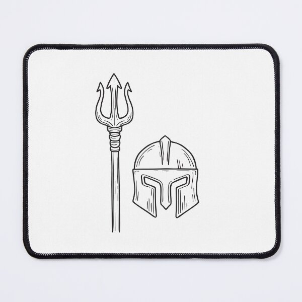 Item preview, Trident Next to Damaged Battle Helmet designed and sold by rasagamastore.