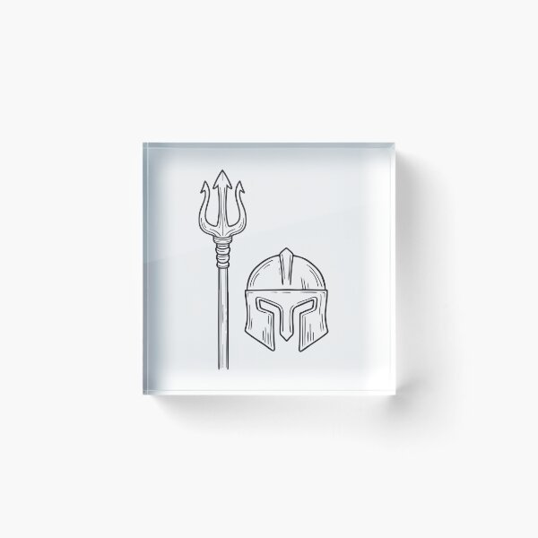 Item preview, Trident Next to Damaged Battle Helmet designed and sold by rasagamastore.