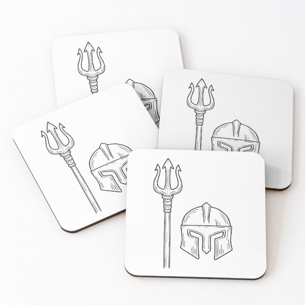 Item preview, Trident Next to Damaged Battle Helmet designed and sold by rasagamastore.