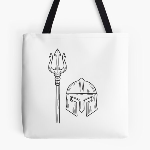 Item preview, Trident Next to Damaged Battle Helmet designed and sold by rasagamastore.