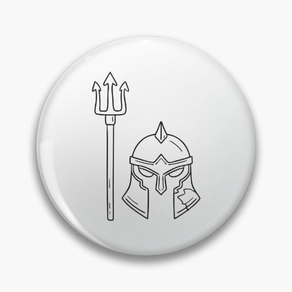 Item preview, Cracked Warrior Helmet Beside Trident designed and sold by rasagamastore.