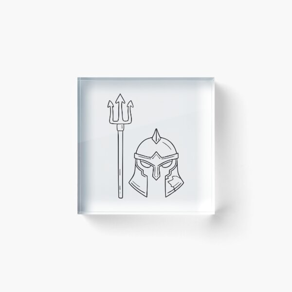 Item preview, Cracked Warrior Helmet Beside Trident designed and sold by rasagamastore.