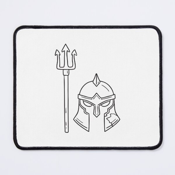 Item preview, Cracked Warrior Helmet Beside Trident designed and sold by rasagamastore.