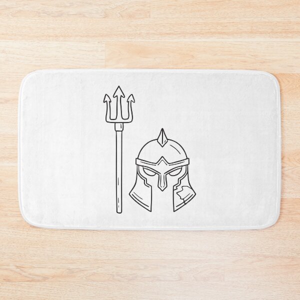 Item preview, Cracked Warrior Helmet Beside Trident designed and sold by rasagamastore.