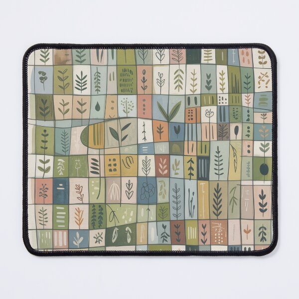 Item preview, Abstract Botanical Grid Art – Paul Klee Inspired Nature Geometry Print designed and sold by Tamas Das.