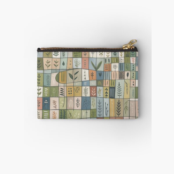 Item preview, Abstract Botanical Grid Art – Paul Klee Inspired Nature Geometry Print designed and sold by Tamas Das.