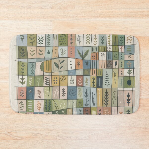 Item preview, Abstract Botanical Grid Art – Paul Klee Inspired Nature Geometry Print designed and sold by Tamas Das.