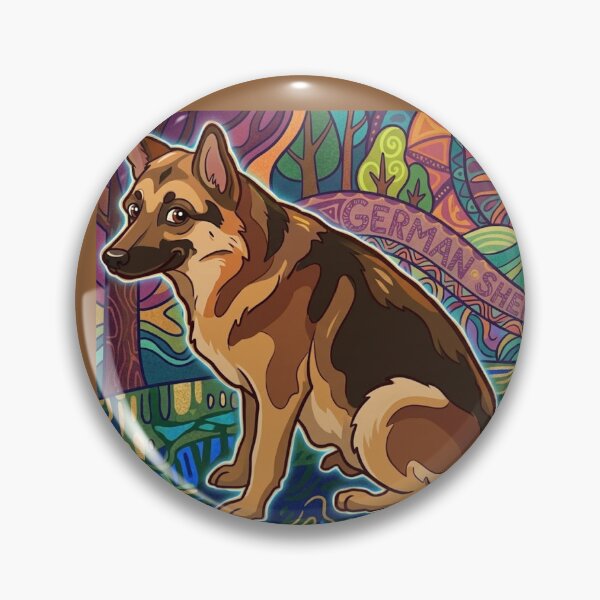 Item preview, A vibrant, stylized  interpretation of a German Shepherd designed and sold by AirCrayons27.