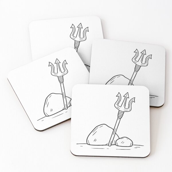 Item preview, Trident Leaning Against Coastal Rock designed and sold by rasagamastore.
