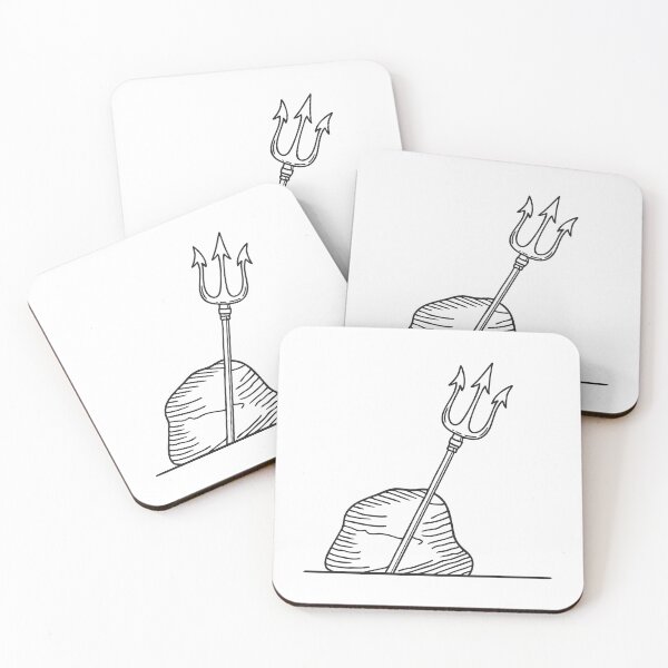 Item preview, Slanted Trident Standing Beside Rock designed and sold by rasagamastore.