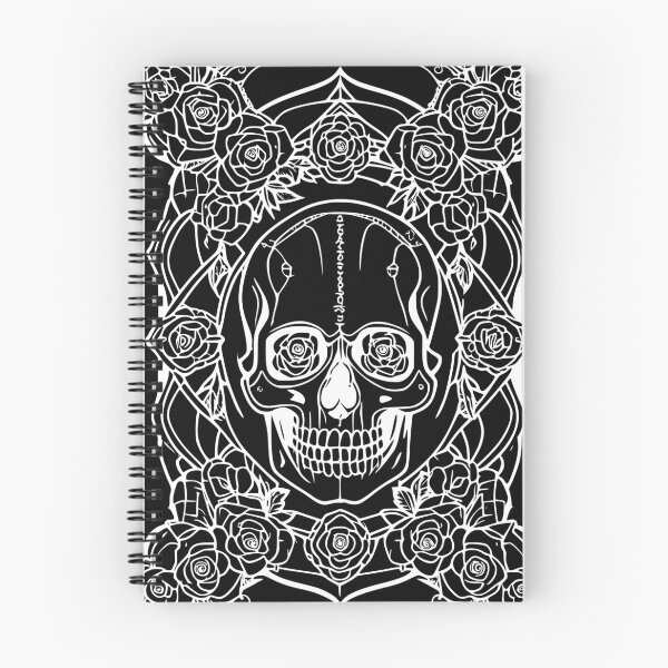 Item preview, Gothic Skull and Roses Reverse Coloring Page Mystical Art designed and sold by DarkOriginArts.