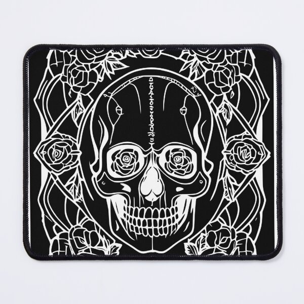 Item preview, Gothic Skull and Roses Reverse Coloring Page Mystical Art designed and sold by DarkOriginArts.