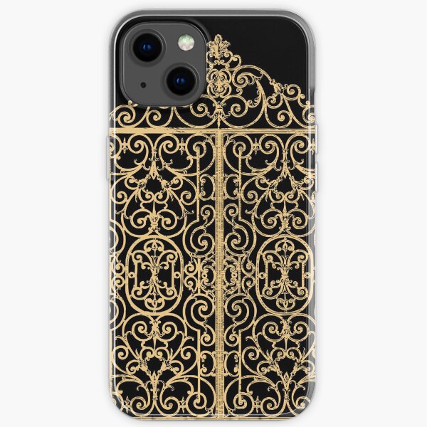 French Wrought Iron Gate | Louis XV Style | Black and Gold | iPhone Soft Case