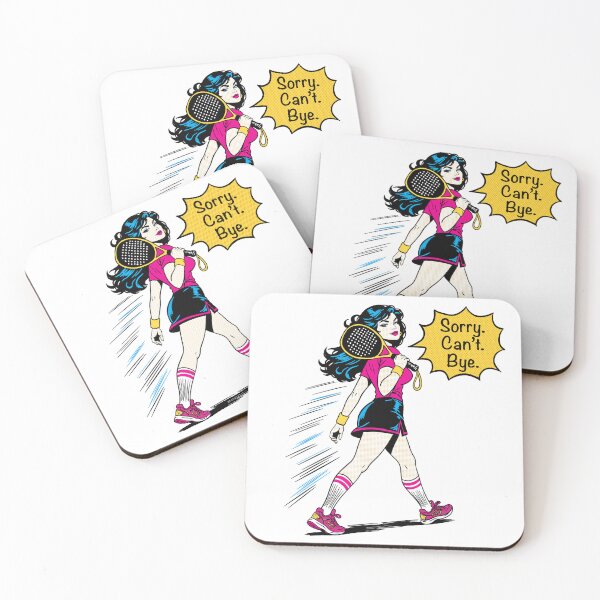 Item preview, Sorry Can't Bye — Funny Retro Pop Art Padel Girl Design designed and sold by AfterHoursSA.