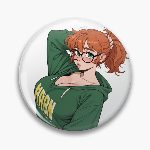 Item preview, Pretty nerdy anime girl with glasses, red hair, waifu designed and sold by Shirt-Otakus.