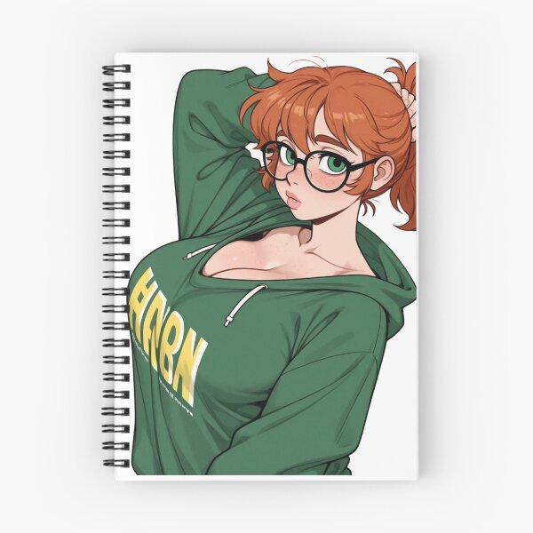 Item preview, Pretty nerdy anime girl with glasses, red hair, waifu designed and sold by Shirt-Otakus.
