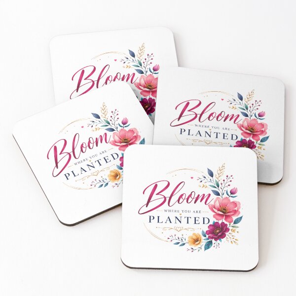 Item preview, Bloom Where You Are Planted – Elegant Floral Typography Design on White Background designed and sold by Newthingzy.