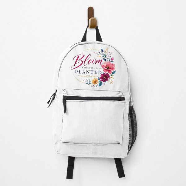 Item preview, Bloom Where You Are Planted – Elegant Floral Typography Design on White Background designed and sold by Newthingzy.