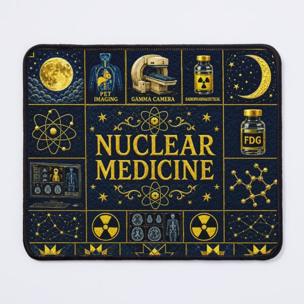 Item preview, Cool Celestial Atomic Nuclear Medicine Quilt Blanket – Luxury Heritage Patchwork Medical Imaging Tech Gift for Nuclear Medicine Professionals, Radiology Week Appreciation Decor designed and sold by ClinicalHubs.