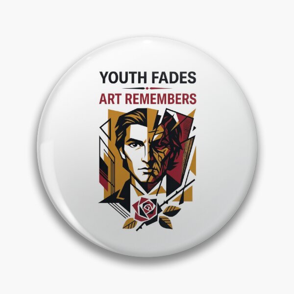 Item preview, Youth Fades Art Remembers Geometric Dorian Gray Cubist Portrait designed and sold by Fenay Designs.