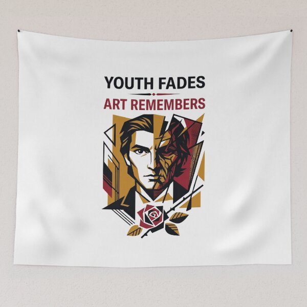 Item preview, Youth Fades Art Remembers Geometric Dorian Gray Cubist Portrait designed and sold by Fenay Designs.