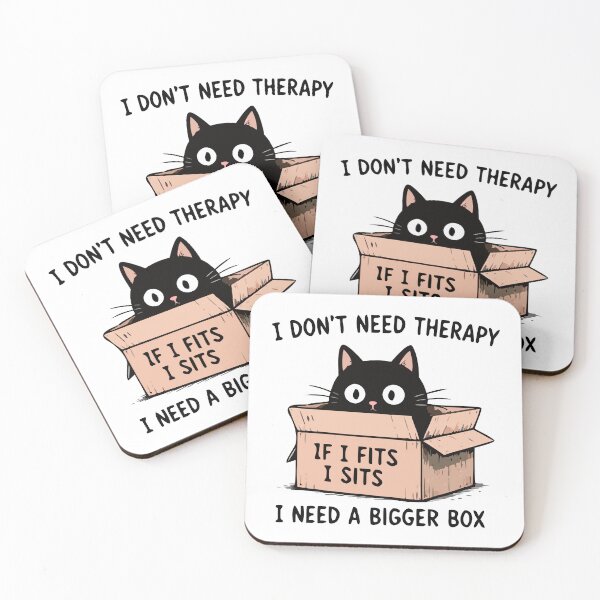 Item preview, I Don’t Need Therapy I Need a Bigger Box Funny Cat Shirt designed and sold by FAFshop.