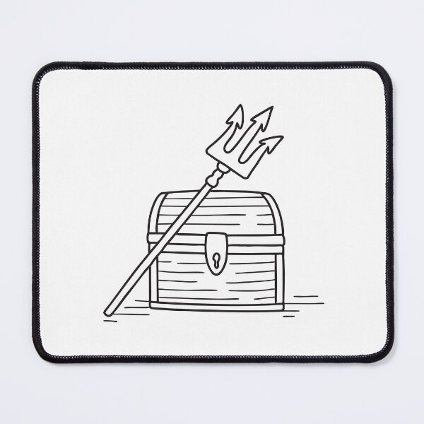 Item preview, Trident Beside Treasure Chest designed and sold by rasagamastore.