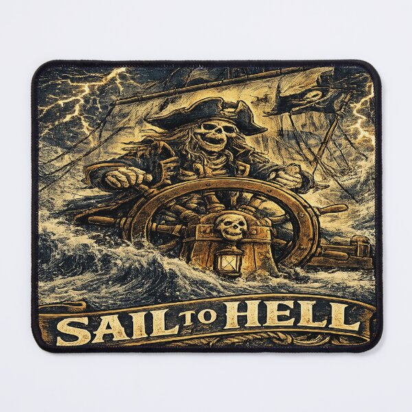 Item preview, Sail to Hell Skeleton Pirate Captain Storm Ship Vintage Dark designed and sold by NicheThreadCo.