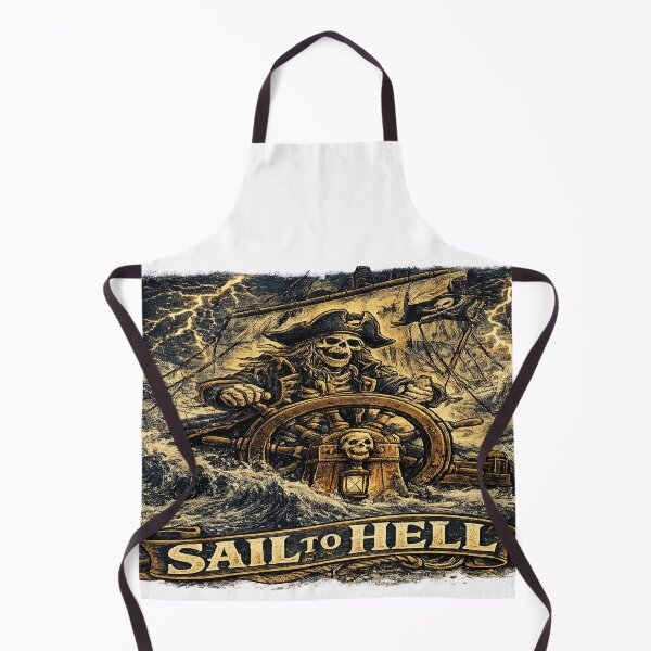 Item preview, Sail to Hell Skeleton Pirate Captain Storm Ship Vintage Dark designed and sold by NicheThreadCo.
