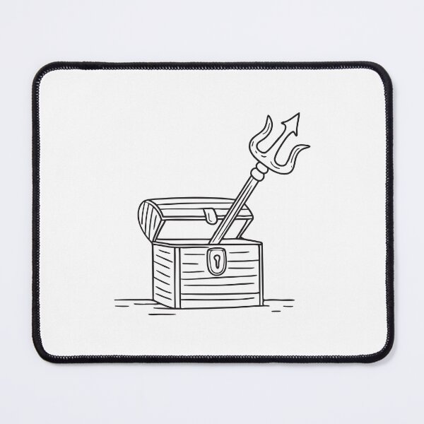 Item preview, Trident Resting on Treasure Chest designed and sold by rasagamastore.