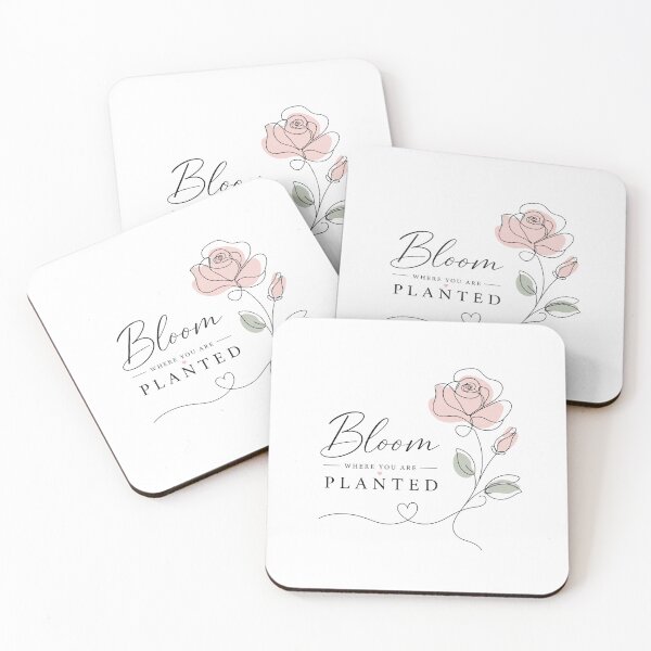 Item preview, Bloom Where You Are Planted – Elegant Floral Typography Design on White Background designed and sold by Newthingzy.