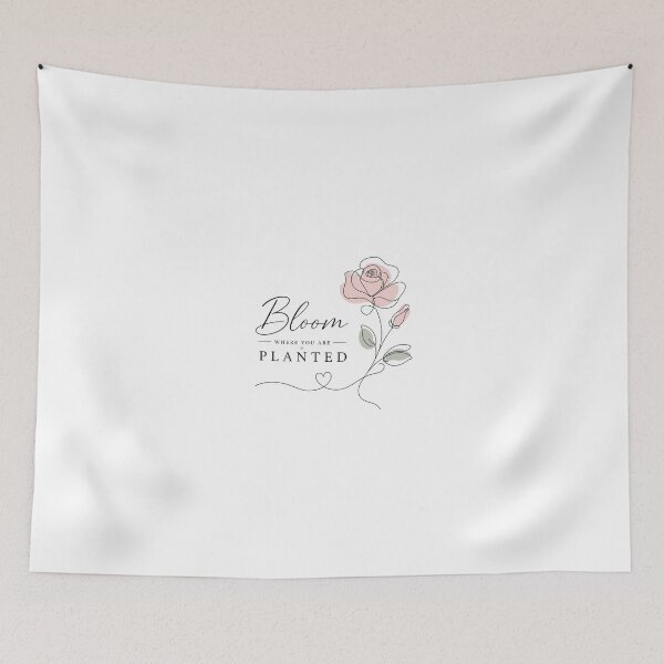 Item preview, Bloom Where You Are Planted – Elegant Floral Typography Design on White Background designed and sold by Newthingzy.