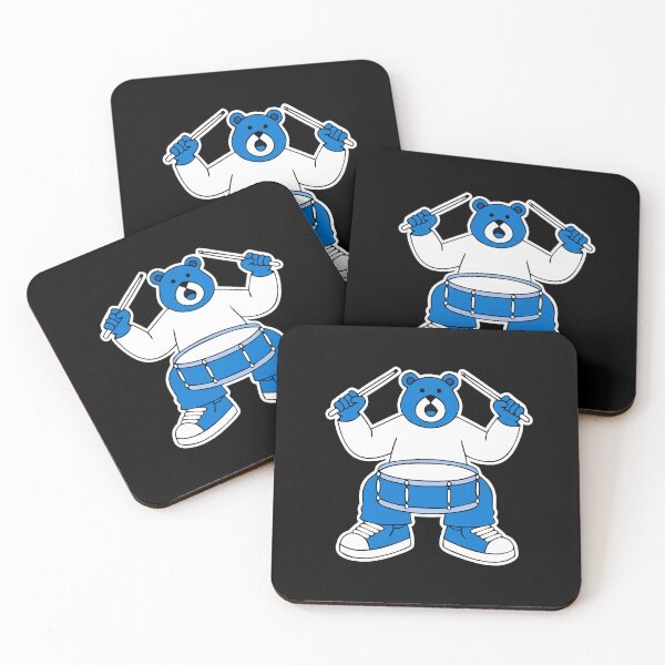 Item preview, Cute Bear Playing Drums, Animal Musician Sticker, Drummer Gift designed and sold by Mono.fi Studios.