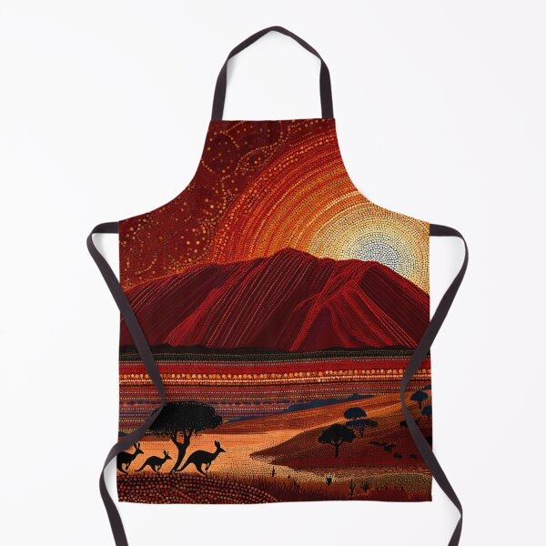 Item preview, Aboriginal Inspired Dot Art - Crimson Sunrise At Uluru designed and sold by GrinGalore.