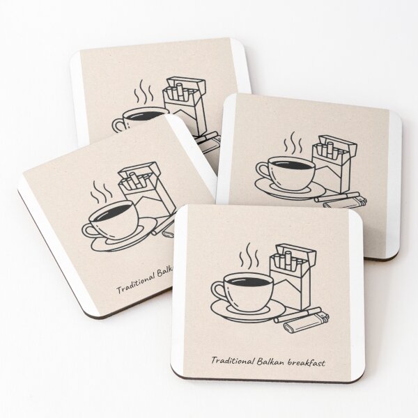 Item preview, Traditional Balkan Breakfast Funny Coffee and Cigarettes Design designed and sold by Mastalina99.