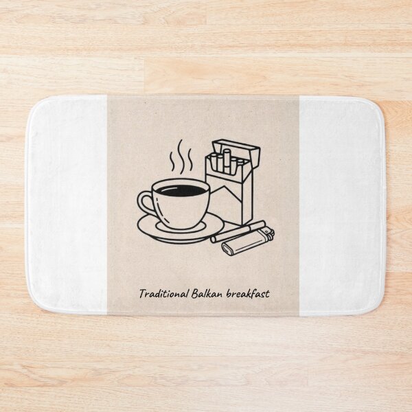 Item preview, Traditional Balkan Breakfast Funny Coffee and Cigarettes Design designed and sold by Mastalina99.
