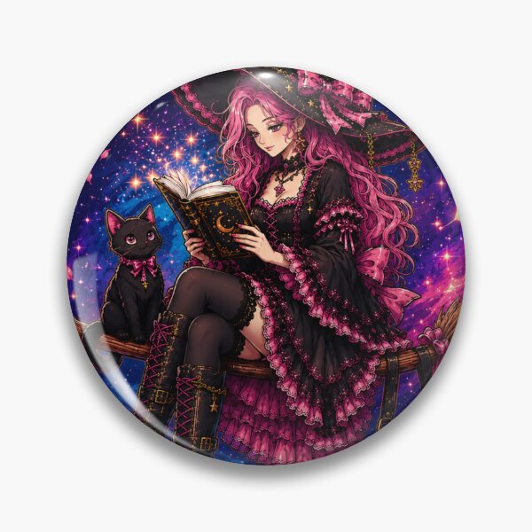 Item preview, Pink Witch Reader | Gothic Book Lover Fantasy Art designed and sold by DudasAmiles.