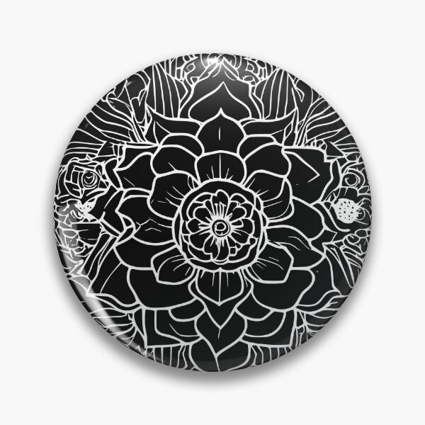 Item preview, Gothic Lotus Mandala Reverse Coloring Page Flower Geometry designed and sold by DarkOriginArts.