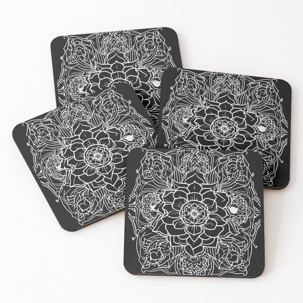 Item preview, Gothic Lotus Mandala Reverse Coloring Page Flower Geometry designed and sold by DarkOriginArts.