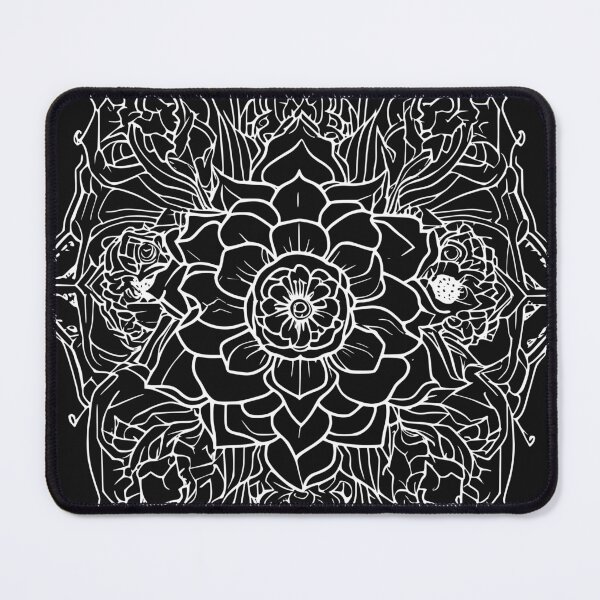 Item preview, Gothic Lotus Mandala Reverse Coloring Page Flower Geometry designed and sold by DarkOriginArts.