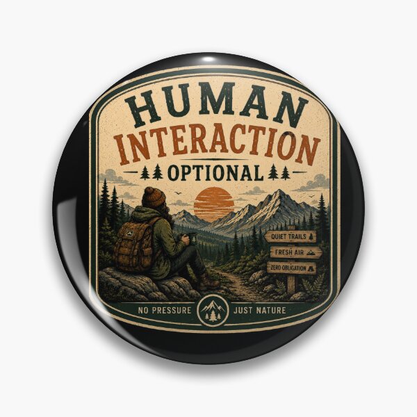 Item preview, Human Interaction Optional – Retro Hiking Introvert Nature Design designed and sold by MotylekAnia.
