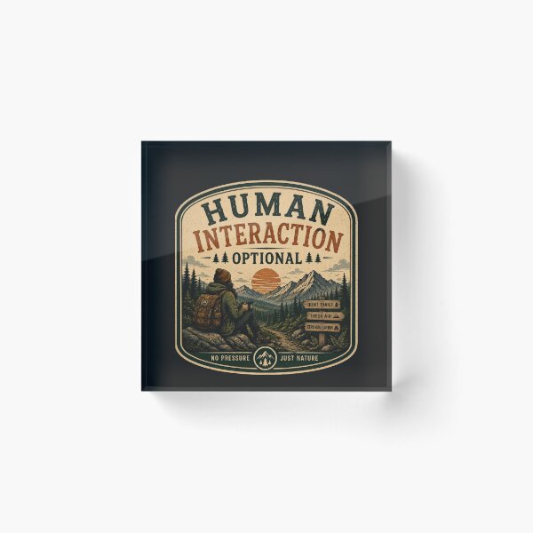 Item preview, Human Interaction Optional – Retro Hiking Introvert Nature Design designed and sold by MotylekAnia.